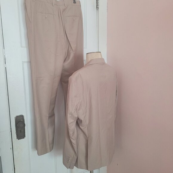 Wehilion 4236 Men's Champagne Regular Fit 2 Piece Suit Set Size L - Picture 6 of 10